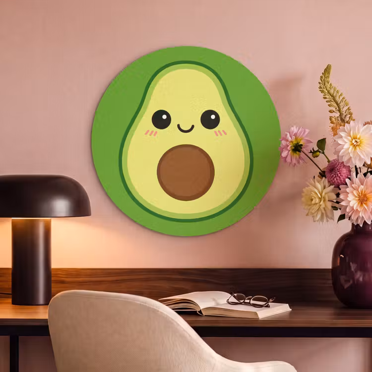 Akoestisch schilderij rond - Avocado - Groen - Speels — 2