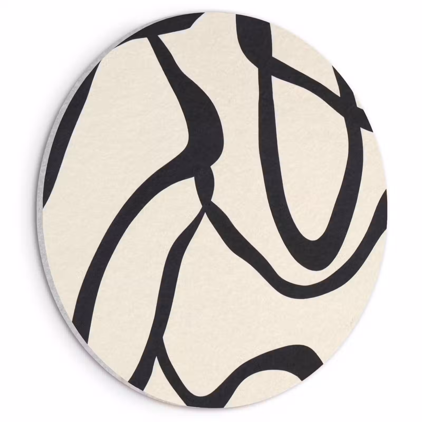 Akoestisch schilderij rond - Abstract - Lijnen - Modern - Beige — 1