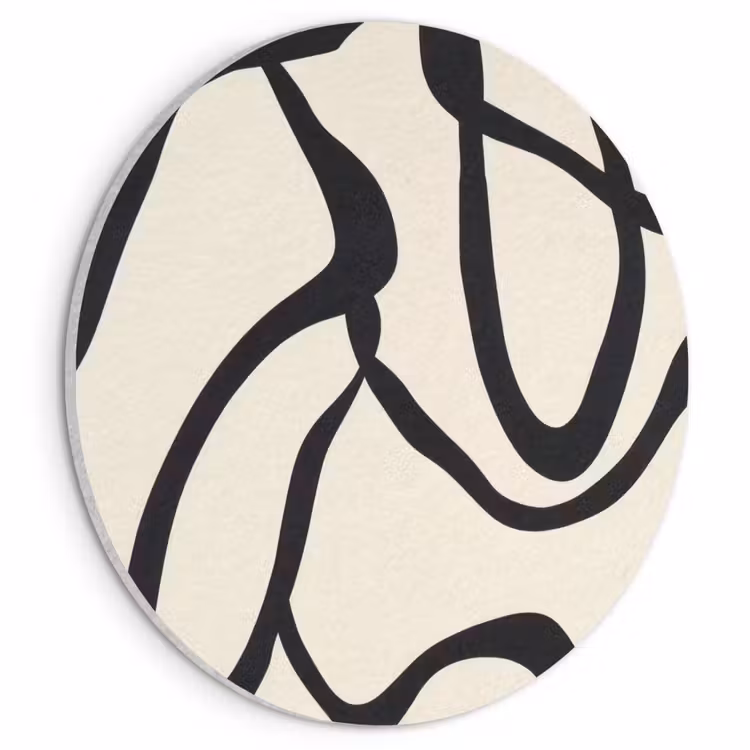 Akoestisch schilderij rond - Abstract - Lijnen - Modern - Beige — 1