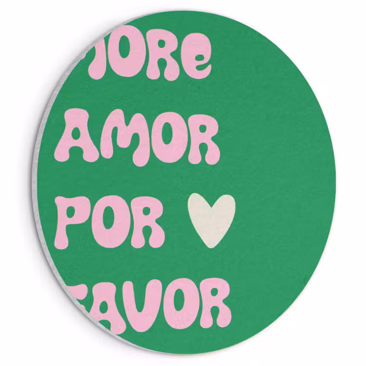 Akoestisch schilderij rond - Amor - Valentijn - Groen - Tekst — 1
