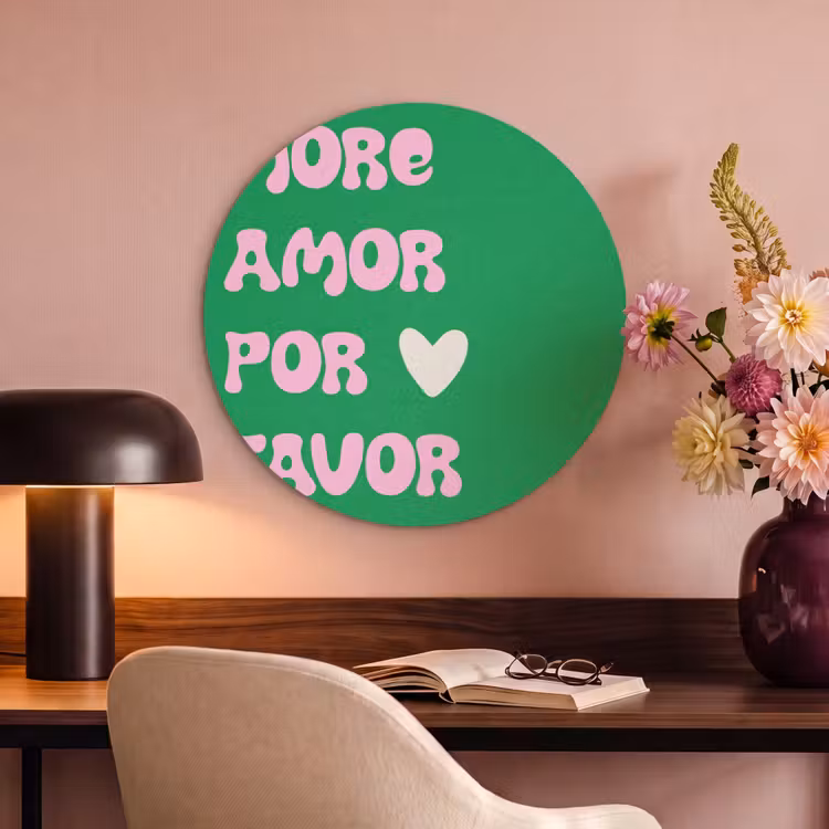 Akoestisch schilderij rond - Amor - Valentijn - Groen - Tekst — 2