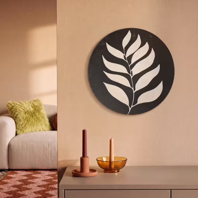Akoestisch schilderij rond - Blad - Wit - Minimalistisch — 3