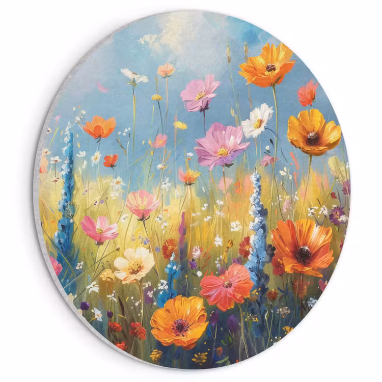 Akoestisch schilderij rond - Bloemen - Natuur - Botanisch - Kunst — 1