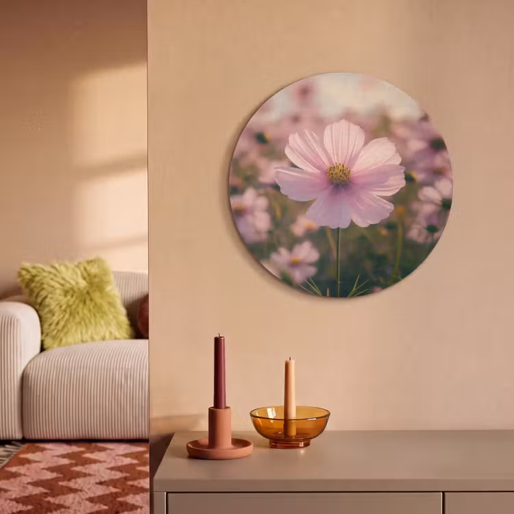 Akoestisch schilderij rond - Bloemen - Paars - Wazig — 3