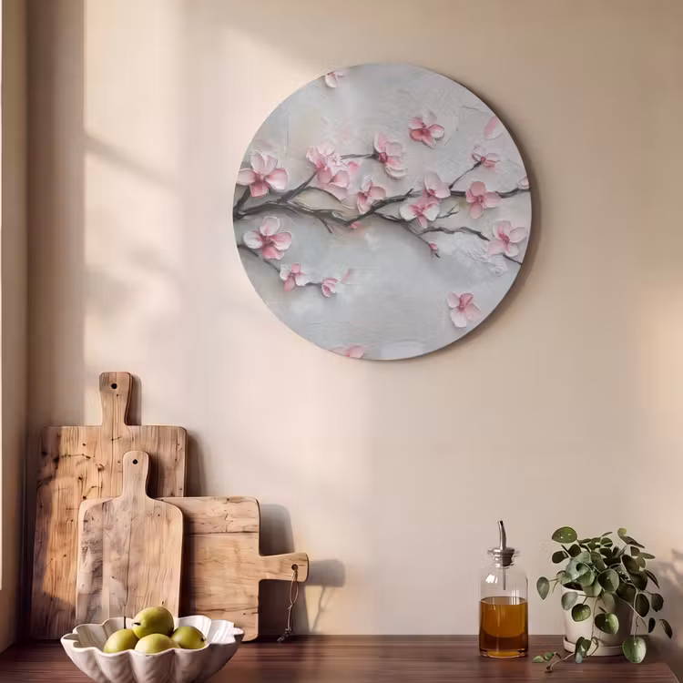 Akoestisch schilderij rond - Bloesem - Kunstzinnig - Roze - Sakura — 4