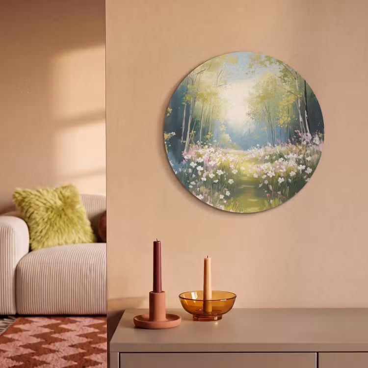 Akoestisch schilderij rond - Bos - Schilderstijl - Kleurrijk — 3