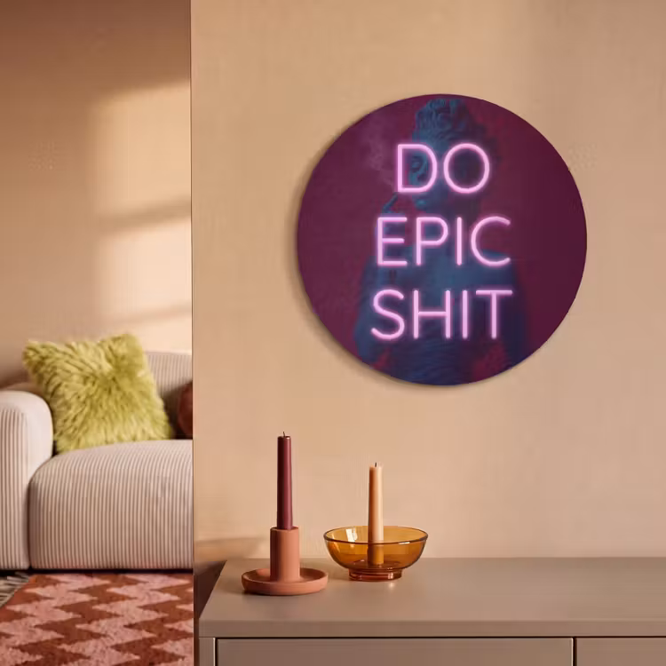 Akoestisch schilderij rond - Buste - Neon - LED - Letters — 3