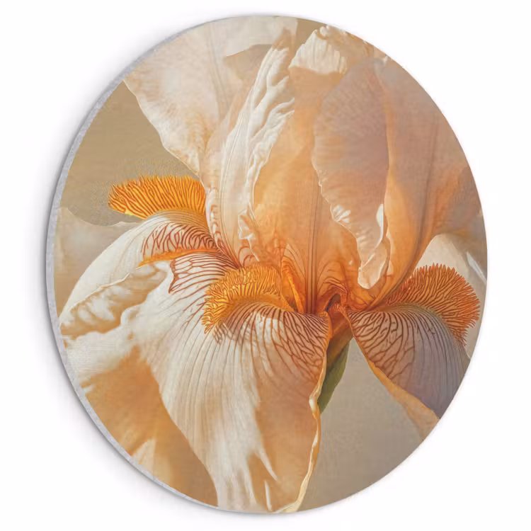 Akoestisch schilderij rond - Close up - Oranje - Iris — 1