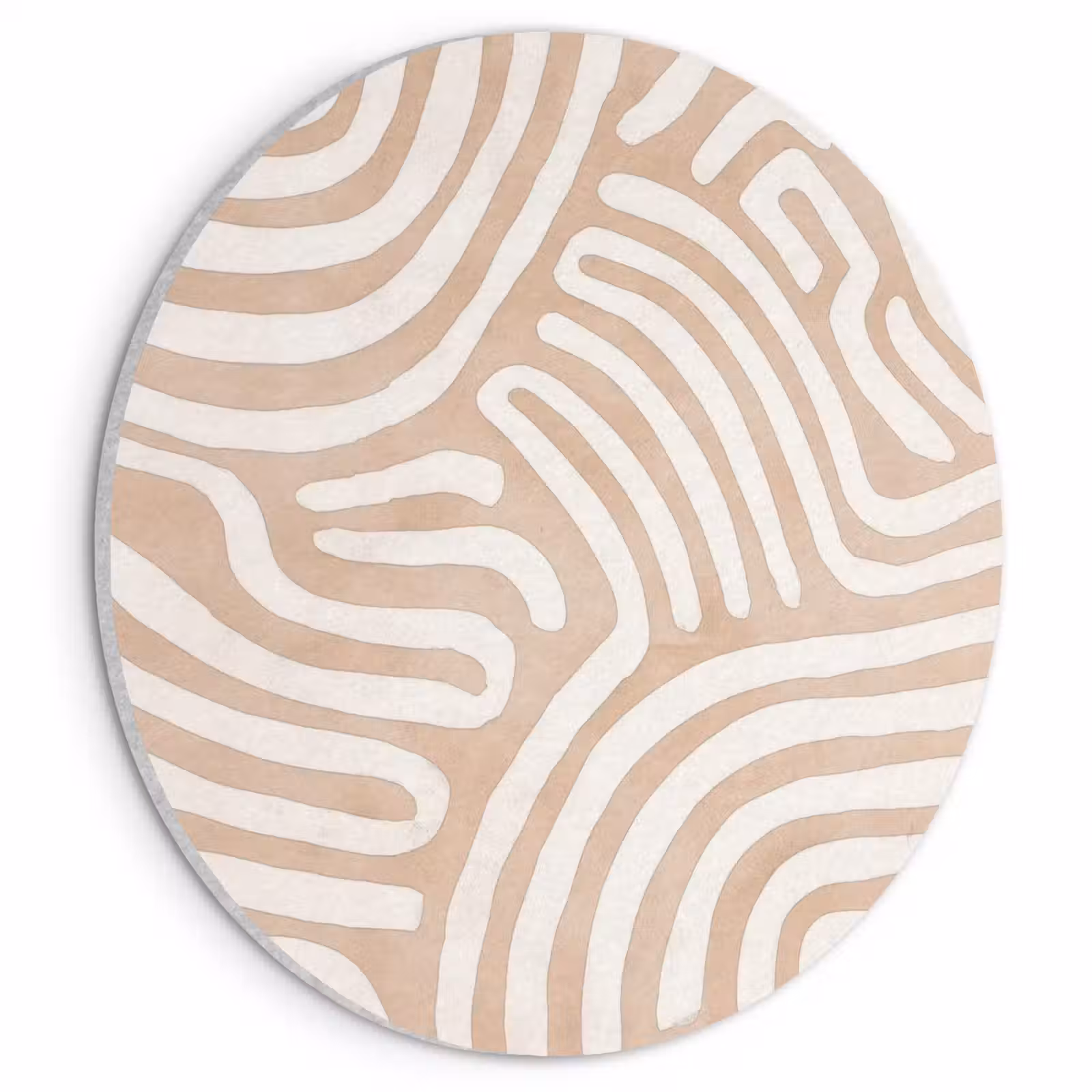 Akoestisch schilderij rond - Beige - Aardspatroon — 1
