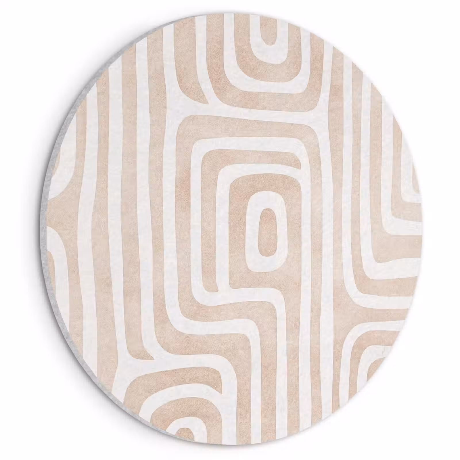 Akoestisch schilderij rond - Decoratief - Labyrint - Beige — 1