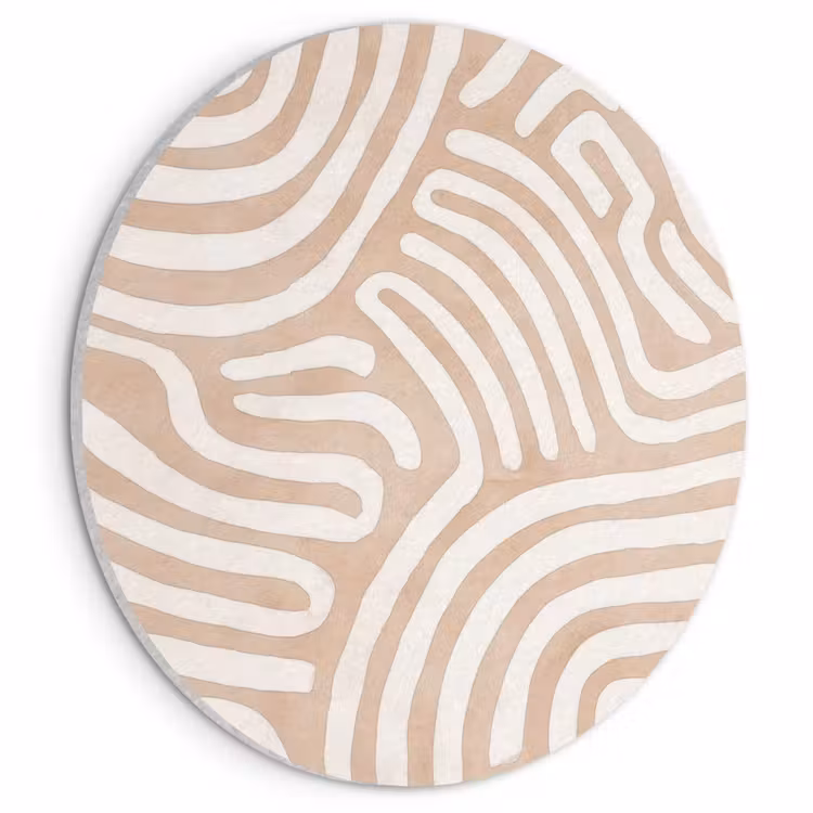 Akoestisch schilderij rond - Beige - Aardspatroon — 1