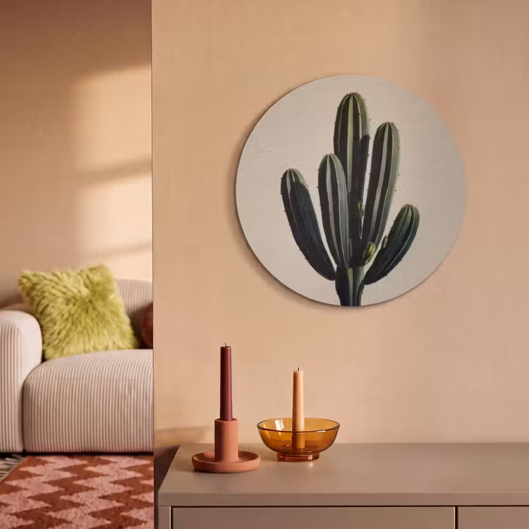 Akoestisch schilderij rond - Cactus - Subtiel - Groen — 3