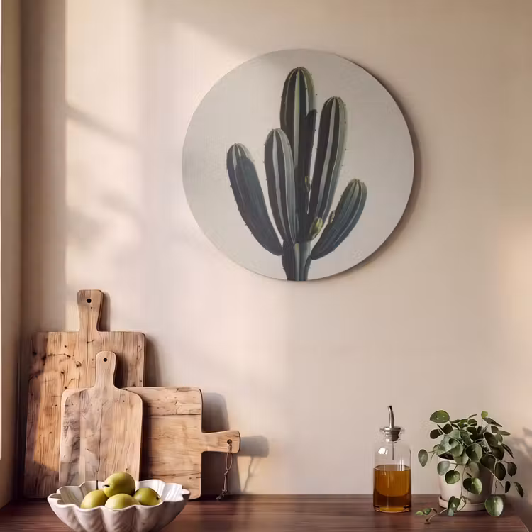 Akoestisch schilderij rond - Cactus - Subtiel - Groen — 4
