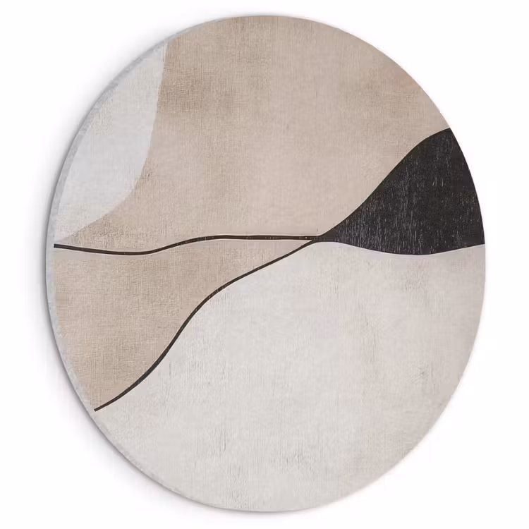 Akoestisch schilderij rond - Contourlijnen - Abstracte landschap — 1