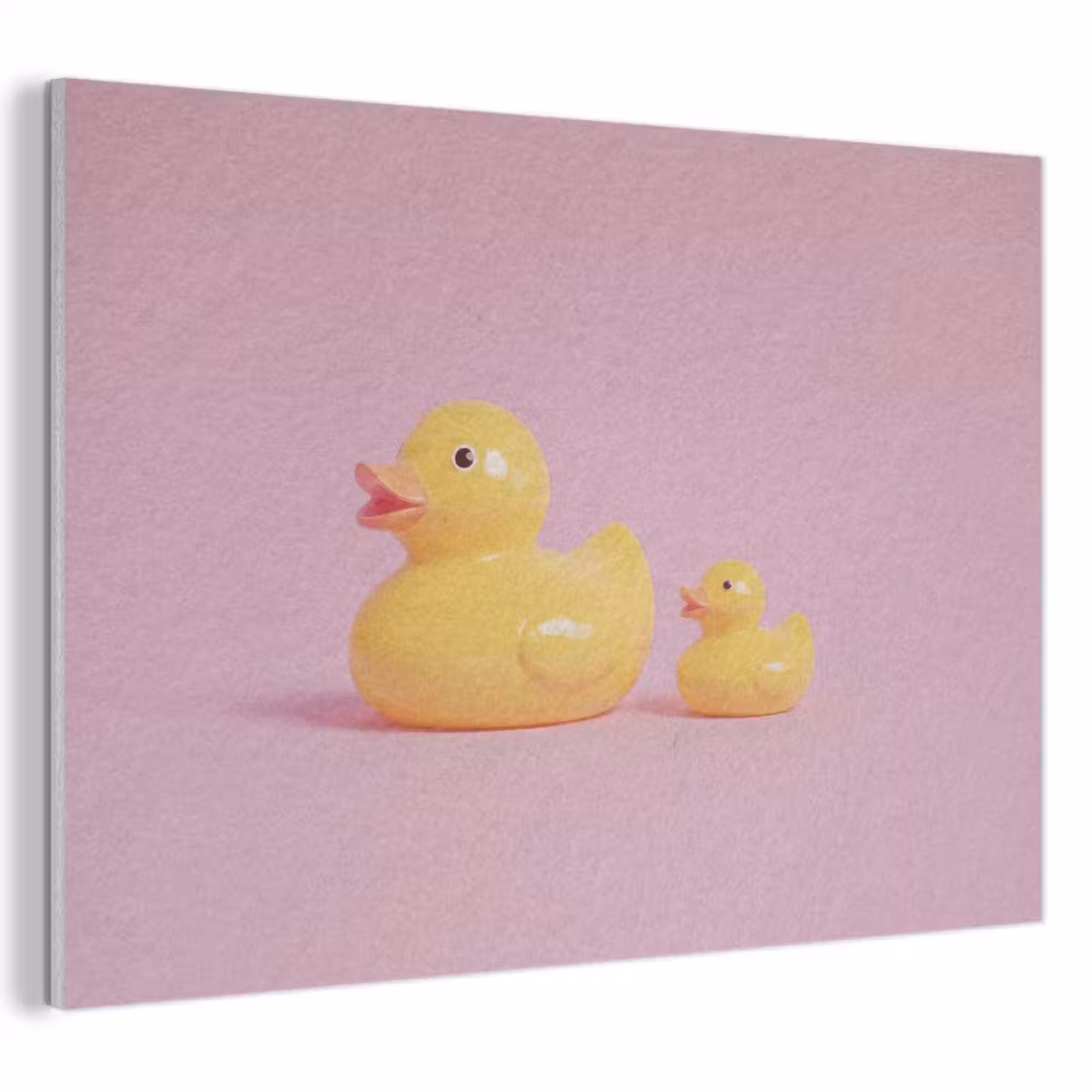 Akoestisch schilderij - Eendjes - Vrolijk - Roze — 1