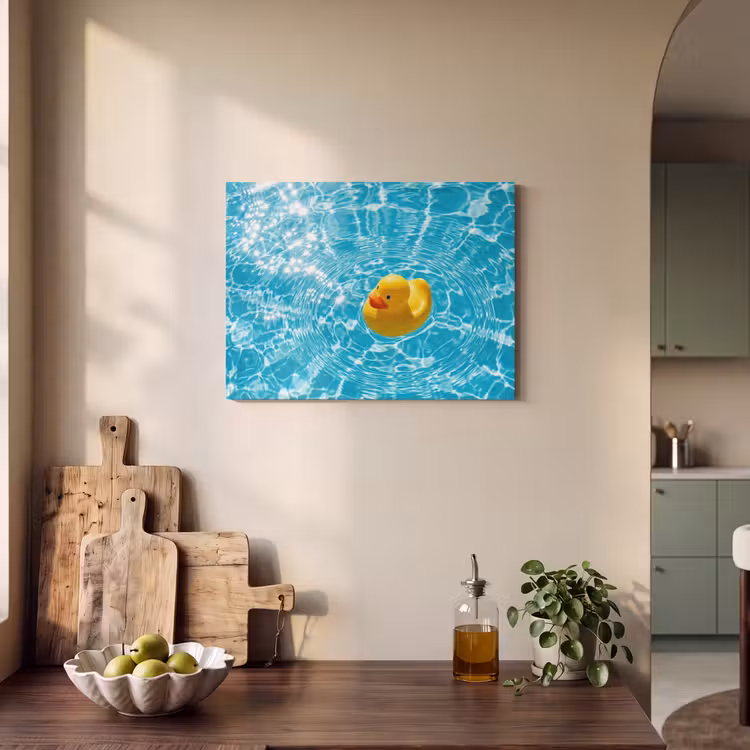 Akoestisch schilderij - Badeend - Dobberen - Blauw — 3