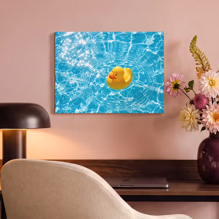 Akoestisch schilderij - Badeend - Dobberen - Blauw — 4