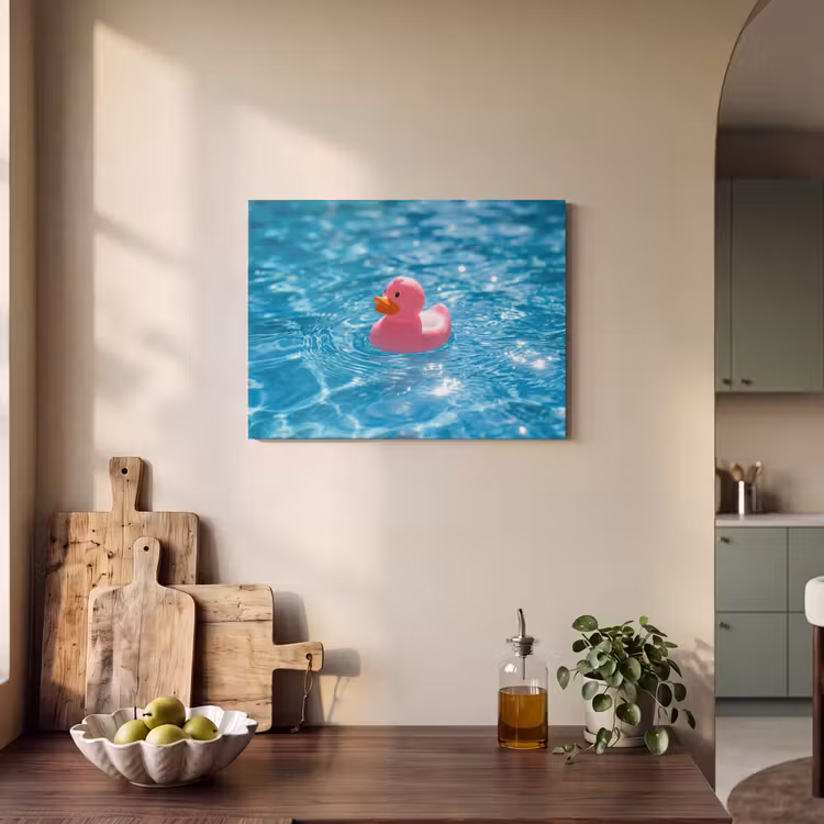 Akoestisch schilderij - Badeend - Dobberend - Roze — 3