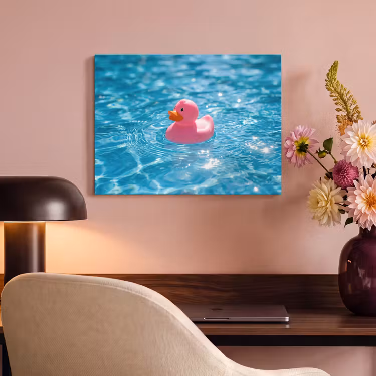 Akoestisch schilderij - Badeend - Dobberend - Roze — 4