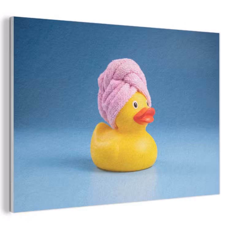 Akoestisch schilderij - Badeend - Handdoek - Blauw — 1