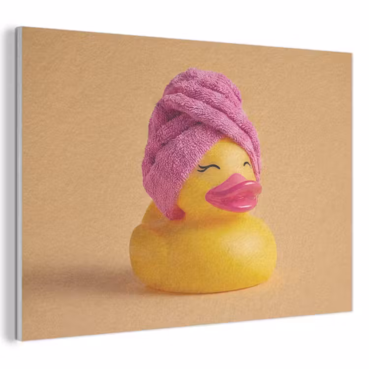Akoestisch schilderij - Badeend - Handdoek - Kleurrijk — 1