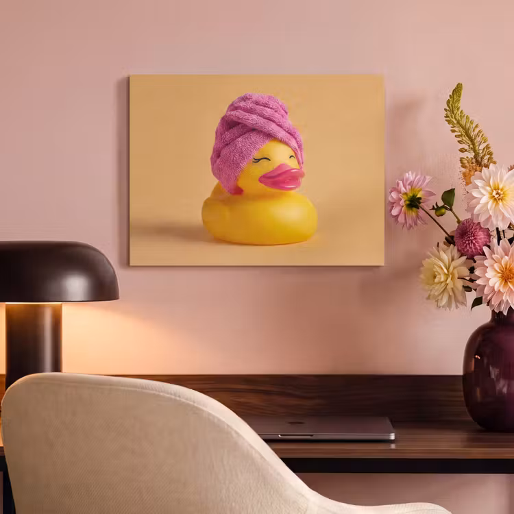 Akoestisch schilderij - Badeend - Handdoek - Kleurrijk — 4