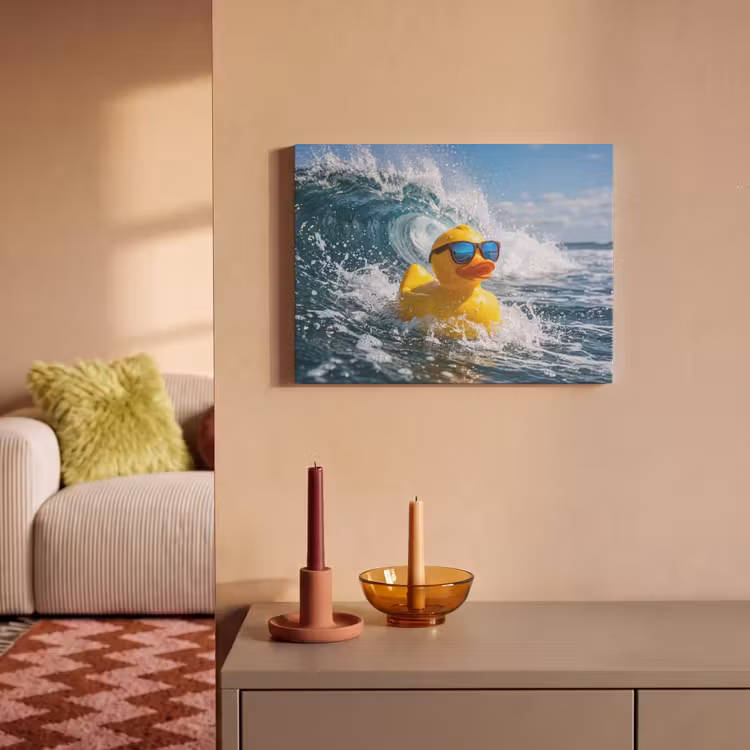 Akoestisch schilderij - Badeend - Stoer - Golven — 2
