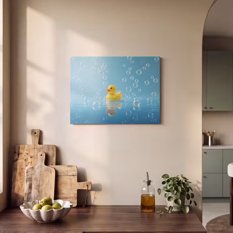 Akoestisch schilderij - Bubbels - Badeend - Geel — 3