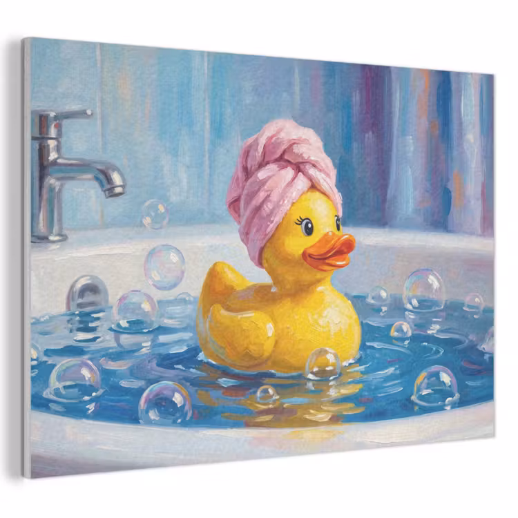 Akoestisch schilderij - Creatief - Badeend - Kleurrijk — 1