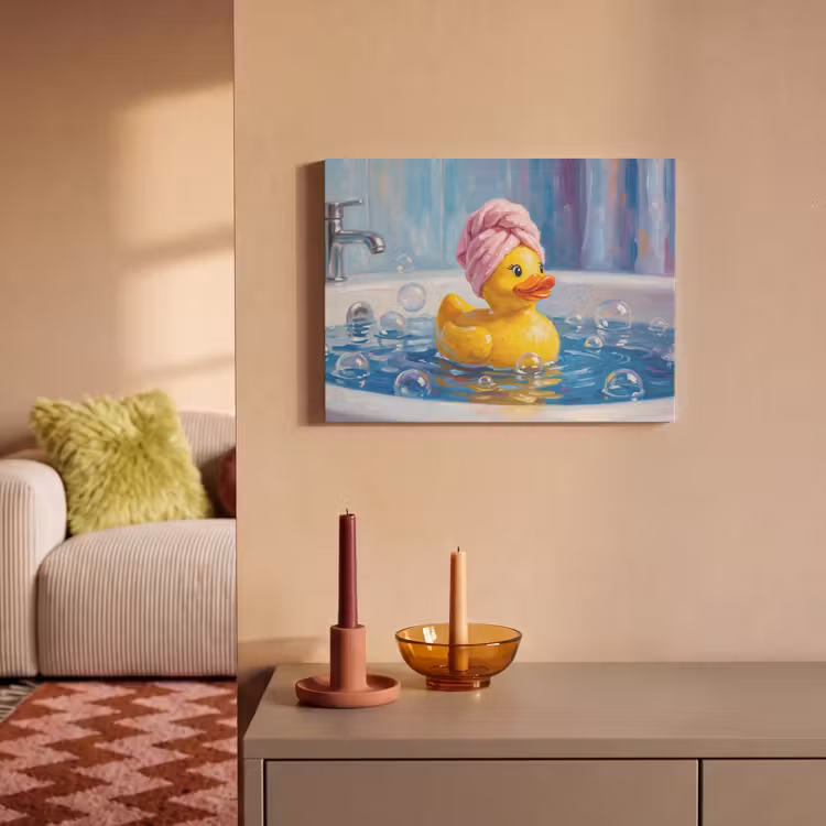 Akoestisch schilderij - Creatief - Badeend - Kleurrijk — 2