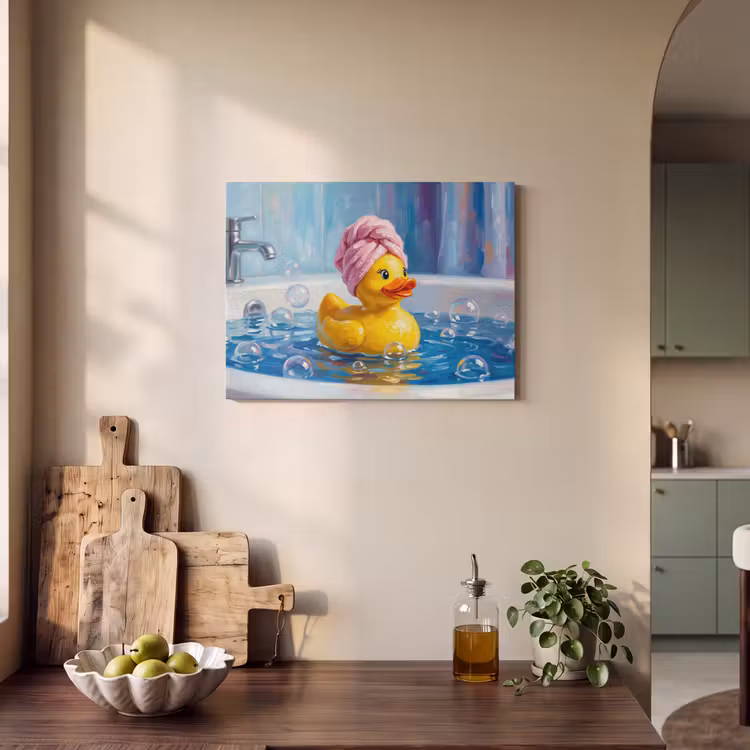 Akoestisch schilderij - Creatief - Badeend - Kleurrijk — 3
