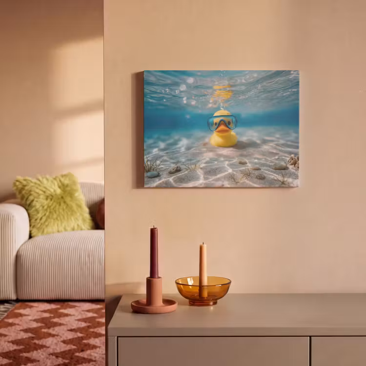 Akoestisch schilderij - Duikbril - Eend - Water — 2