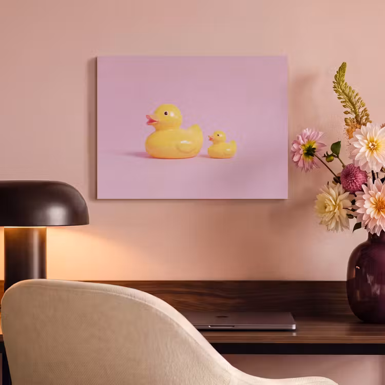 Akoestisch schilderij - Eendjes - Vrolijk - Roze — 4