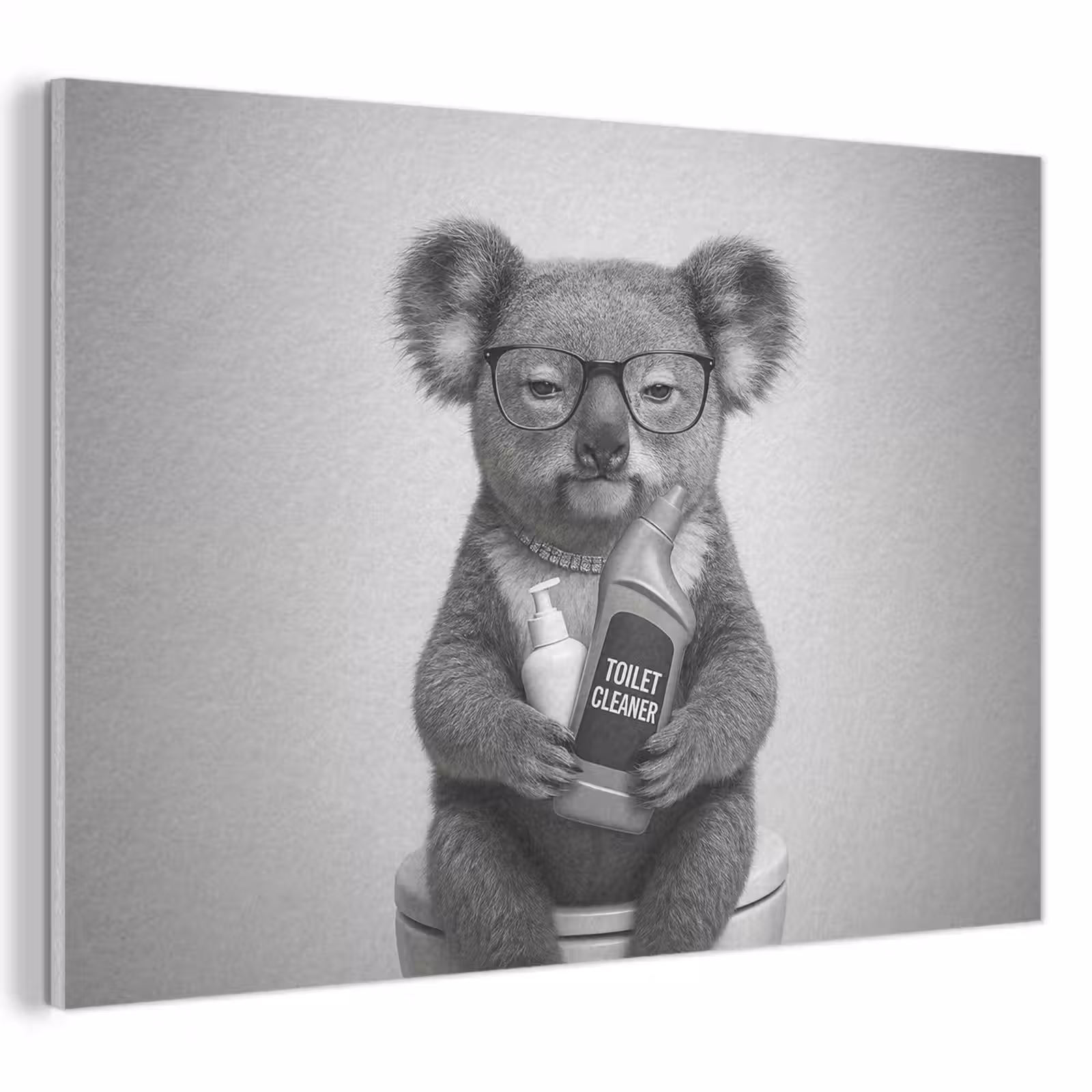 Akoestisch schilderij - Koala - Bril - Toilet — 1
