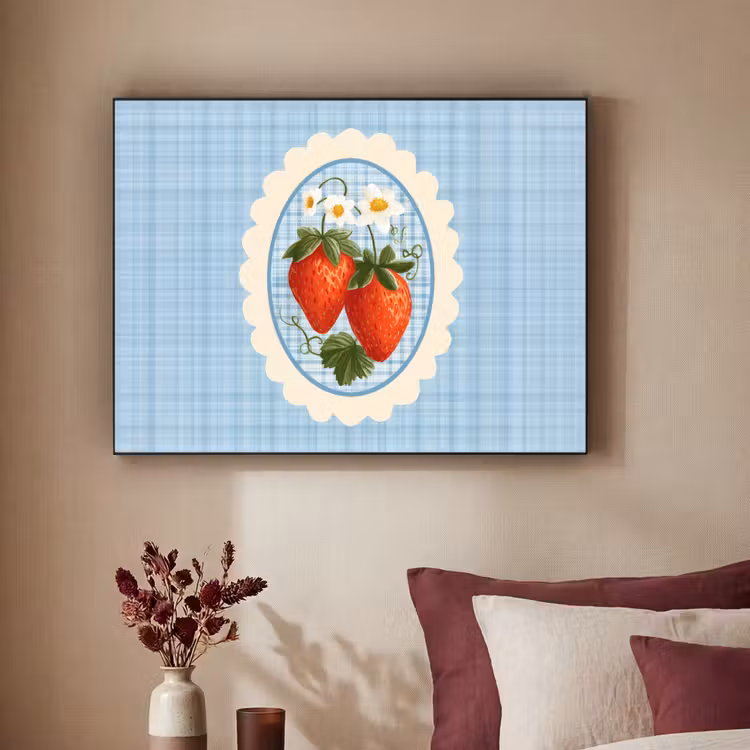 Art Frame - Aardbeien - Lijst - Rood - Geruit — 2