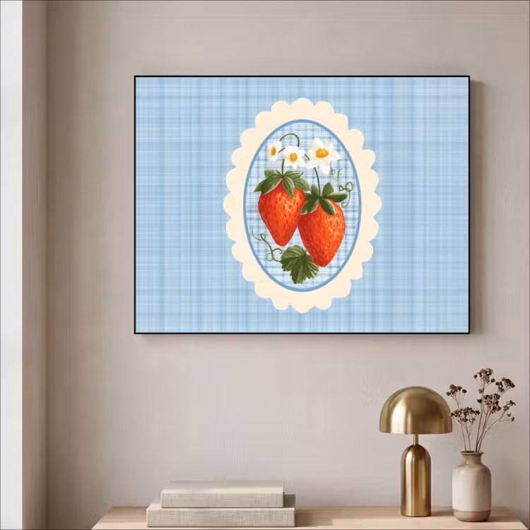 Art Frame - Aardbeien - Lijst - Rood - Geruit — 3