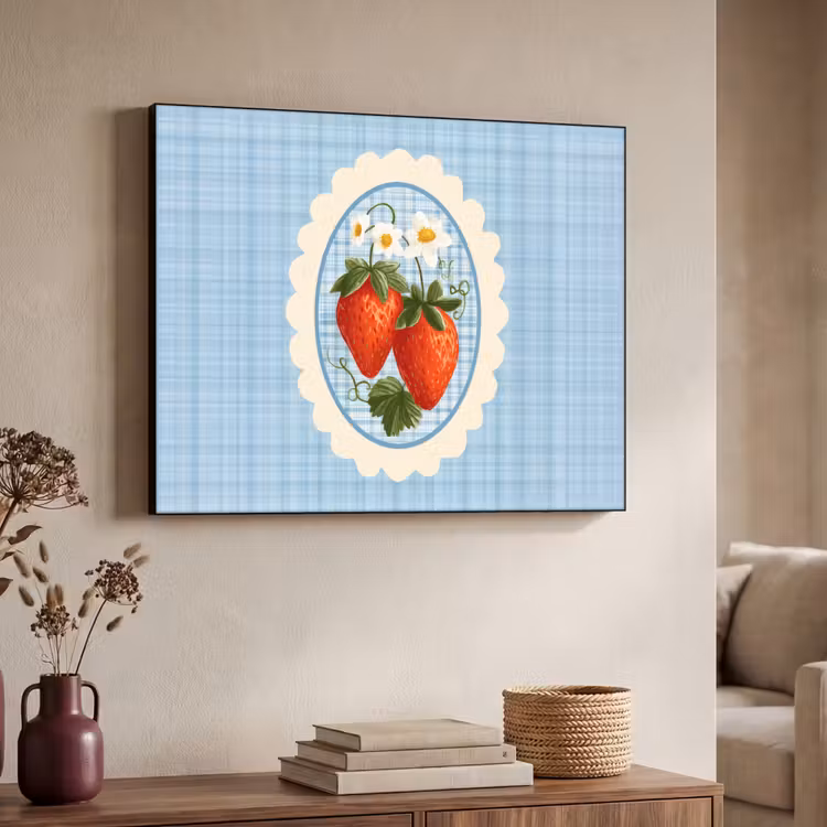 Art Frame - Aardbeien - Lijst - Rood - Geruit — 4