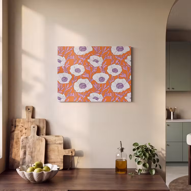 Akoestisch schilderij - Bloemen - Grafisch - Oranje — 3