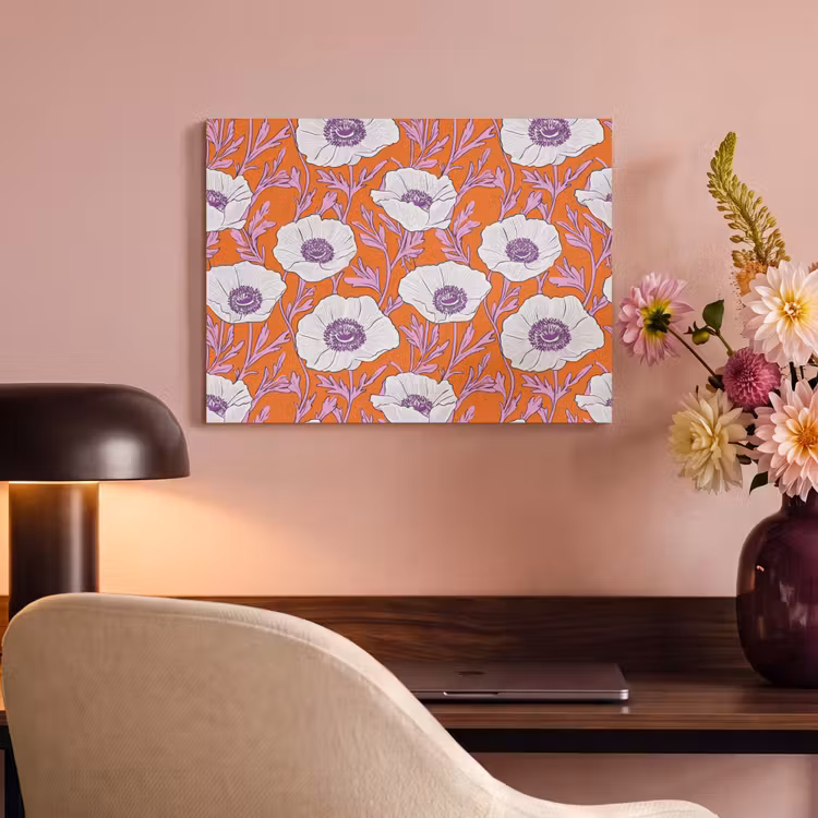Akoestisch schilderij - Bloemen - Grafisch - Oranje — 4