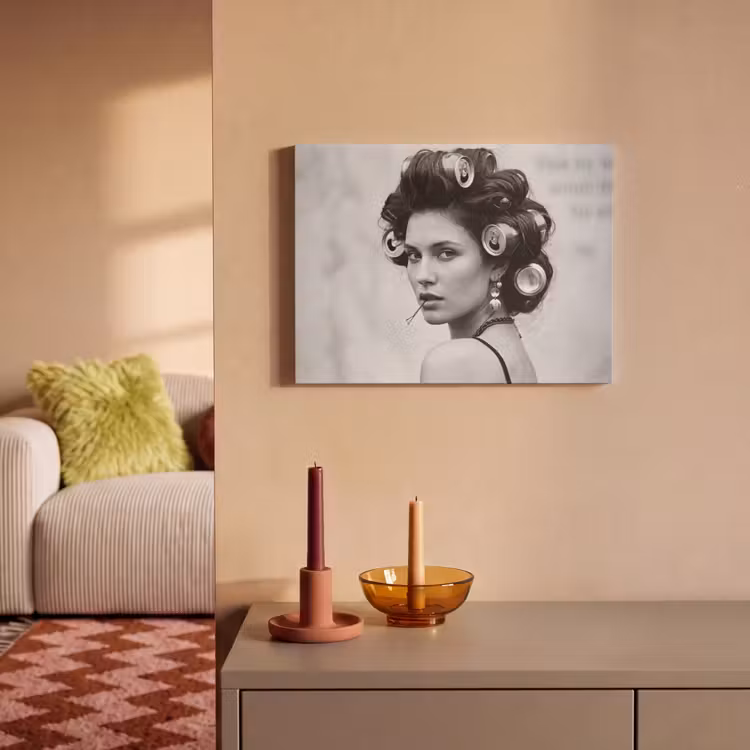 Akoestisch schilderij - Edgy - Vrouw - Zwart - Wit — 2