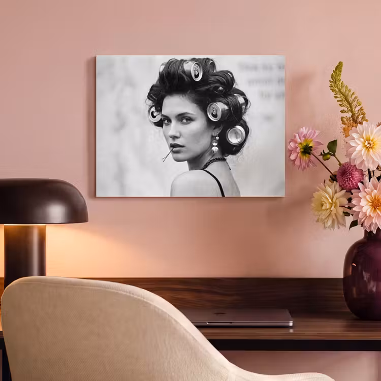 Akoestisch schilderij - Edgy - Vrouw - Zwart - Wit — 4
