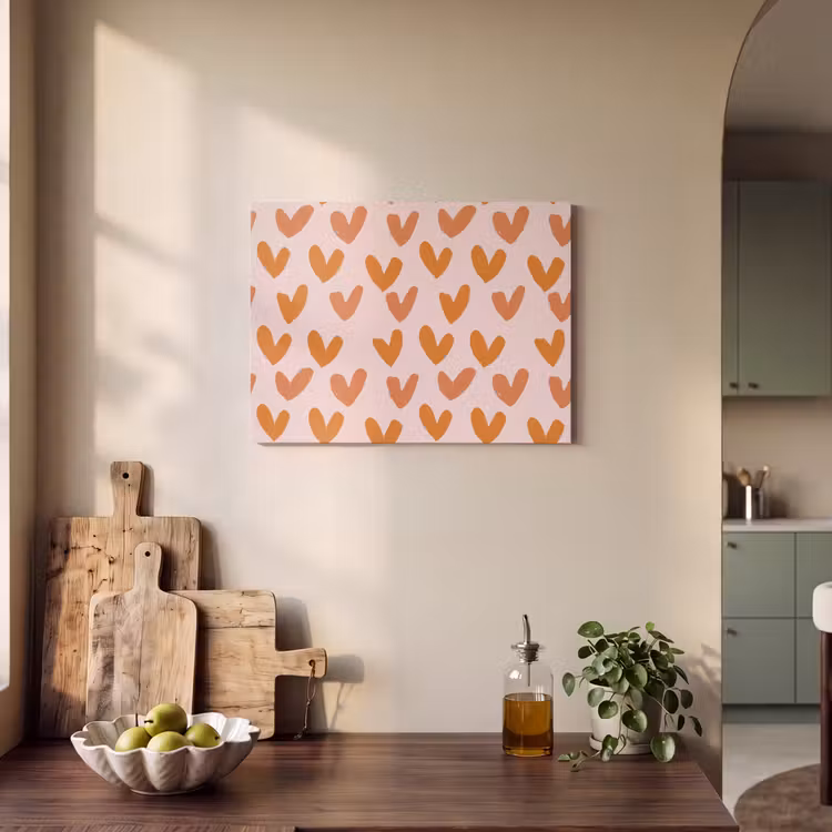 Akoestisch schilderij - Hartjes - Getekend - Oranje — 3