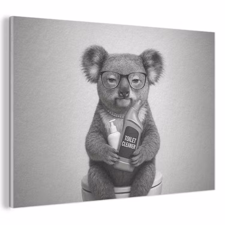 Akoestisch schilderij - Koala - Bril - Toilet — 1