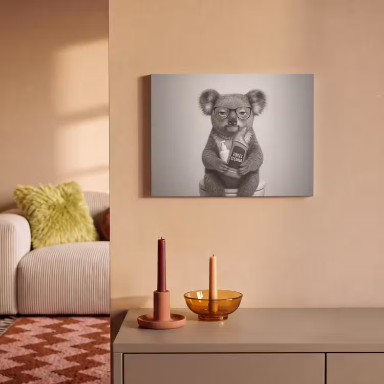 Akoestisch schilderij - Koala - Bril - Toilet — 2
