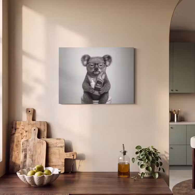 Akoestisch schilderij - Koala - Bril - Toilet — 3