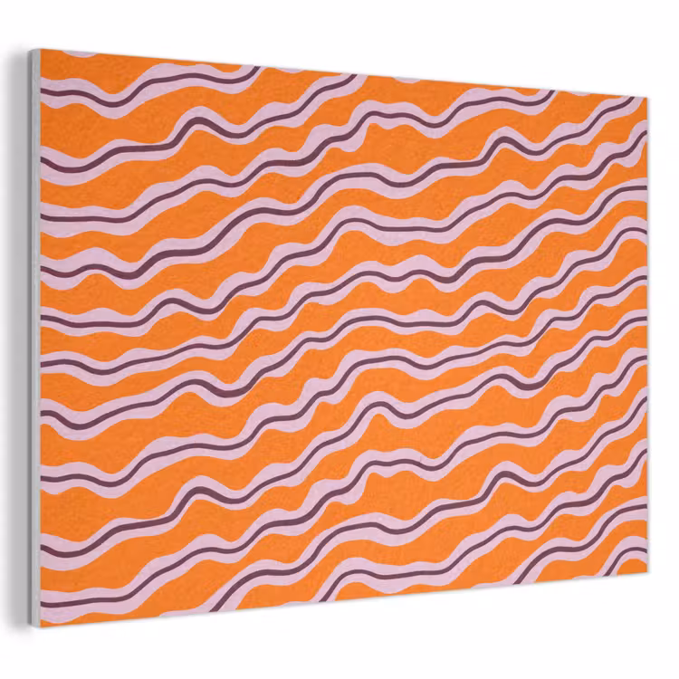 Akoestisch schilderij - Retro - Golvend - Oranje — 1