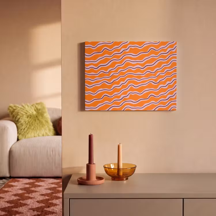 Akoestisch schilderij - Retro - Golvend - Oranje — 2