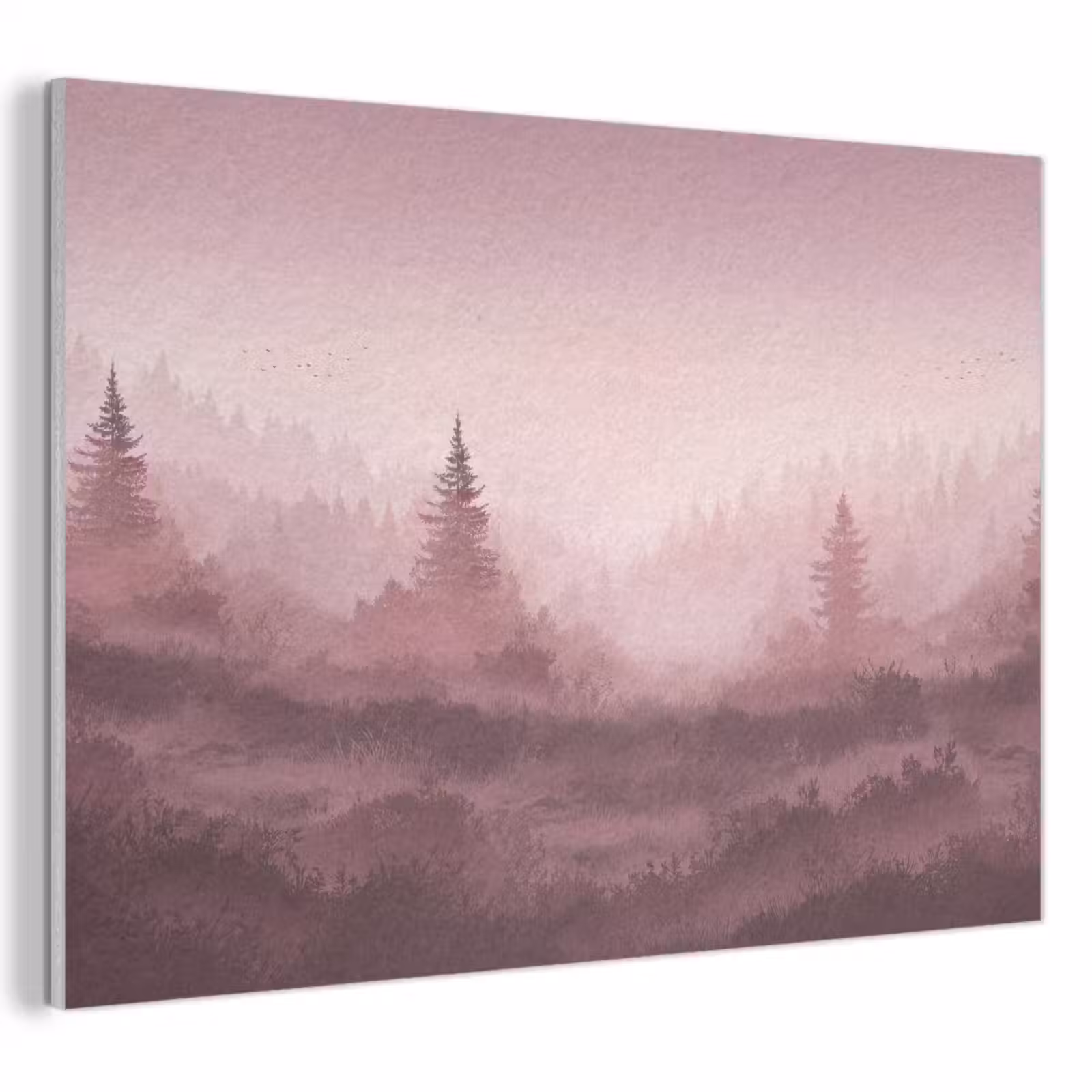 Akoestisch schilderij - Landschap - Mistig - Roze — 1