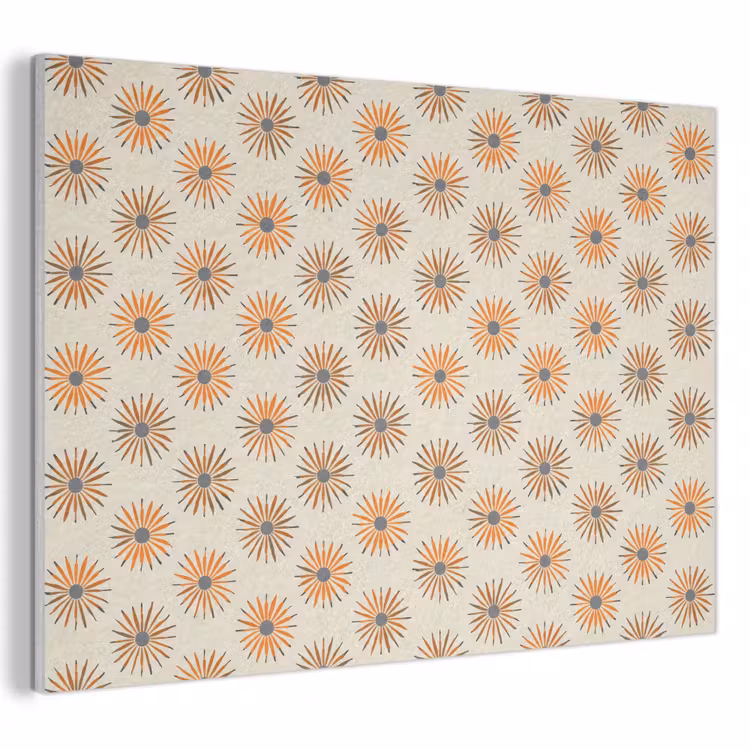 Akoestisch schilderij - Madelief - Patroon - Oranje — 1
