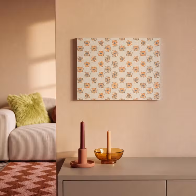 Akoestisch schilderij - Madelief - Patroon - Oranje — 2